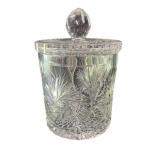 Vintage Heavy Cut Lead Crystal Biscuit Barrel