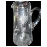 Etched Crystal Pitcher