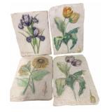 Hand Painted 3-D Floral Wall Plaques