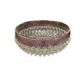 Vintage Indiana Glass Diamond Point Ruby  Bowl
