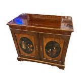 Painted Chinoiserie Two Door Server Cabinet By