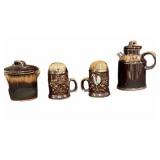 Vintage Brown Salt & Pepper, Cream & Sugar