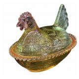 Medium Glass Hen on the Nest