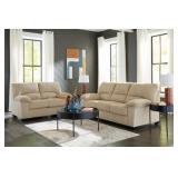 Ashley SimpleJoy Sand Colored Sofa and Loveseat
