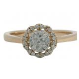 10kt Rose Gold 1/4 ct Natural Diamond Halo Ring