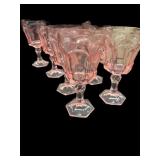 (8) Pink FOSTORIA Stem Glasses