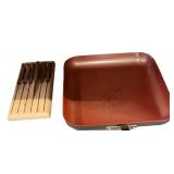 Estate Square  Copper Chef Pan And Knives