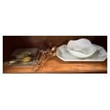 Estate Hot Plate, Silverware, Bowl, And Serving