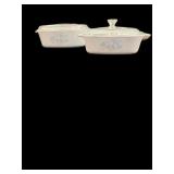 (2) Corning Ware Casseroles-Country Cirnflower