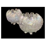 Grape Delight Dugan Glass Footed Rose Bowls