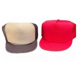 Brown & Tan Adjustable Cap & Red Adj Cap