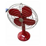 Red Metal Fan Design Decor Only