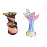(2) PCS Two Hand Blown Vases