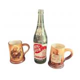 (3) PCS Two Beer Steins And A Big Boy Bottle