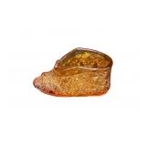 Amber Glass Shoe Figurine