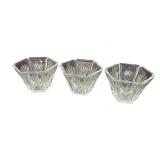 (3) PCS Vintage Gorham Crystal Hexagon Candy