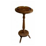 Vintage Mid- Century Wooden Pedestal Smoking