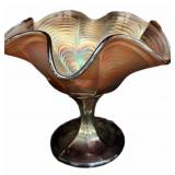 Fenton Marigold Carnival Glass Compote