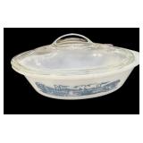 Vintage Glassbake Currier & Ives Steamboat Design