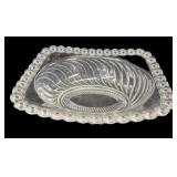 Pressed Glass Beaded Swirl Dish