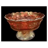 Fenton Butterfly & Berry Marigold Carnival Dish