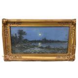 Framed Antique Evening Landscape