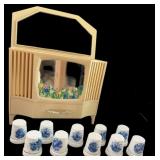 Vintage Musical Floor Model TV wï¿½ 10 Blue & White