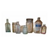(8) PCS Eight Vintage Jars And Bottles