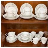 (40) PCS Forty Pieces Of Rose China Japan Dishes
