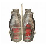 (5) PCS Four Vintage Square Quart Glass Milk