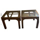 (2) PCS Two Estate Glass Top End Tables