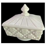 Westmoreland Milk Glass OLD QUILT Candy Dish