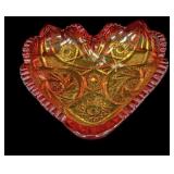 Amberina LE SMITH Heart Shaped Dish