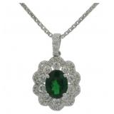 Platinum 2.01 ct Tourmaline & Diamond Necklace