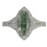 10kt Gold 1.53 ct Marquise Fancy Lab Diamond Ring