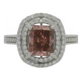 10kt Gold 2.15 ct Fancy Pink Lab Diamond Ring