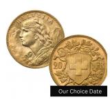 Switzerland Gold 20 Francs - Helvetia (1897-1949)