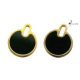 Talidara Black Button Earrings