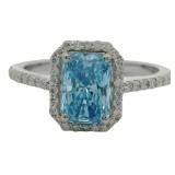 10kt Gold 1.38 ct Fancy Blue Lab Diamond Ring