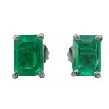 14kt Gold 1.58 ct Emerald Stud Earrings
