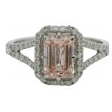 10kt Gold 1.37 ct Fancy Pink Lab Diamond Ring