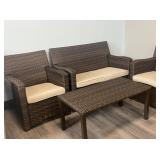 4 pc Brown Wicker Outdoor Set