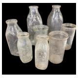 (8) Vintage Milk Bottles