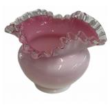 Pink FENTON Silver Crest Rose Bowl I