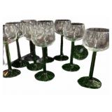 (10) Green Stemware