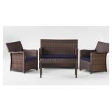 4pc Wicker Outdoor Set ( Does Have Some Damage)