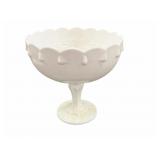Vintage White Milk Glass Pedestal Compote