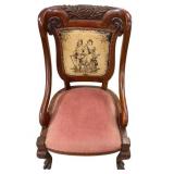 Antique Victorian Carved Wood Parlor Chair