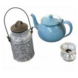 Granite Tea Kettle & Bucket Small Spittoon