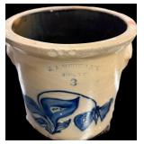 #3  New York Salt Glazed Crock w! Cobalt blue
